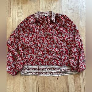 Madewell Block Print Boho Blouse / Small